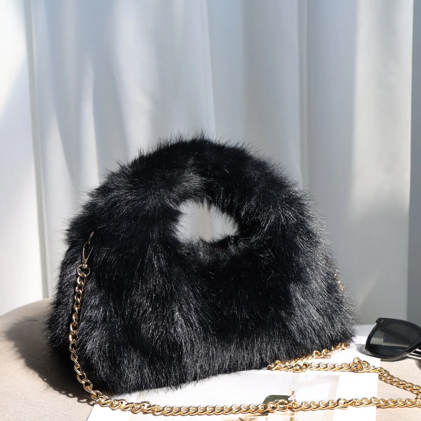Winter Leopard Plush Handbags for Women Luxury Faux Fur Female Hobos Crossbody Bags Large Capacity Furry Clutch Shoulder Bag