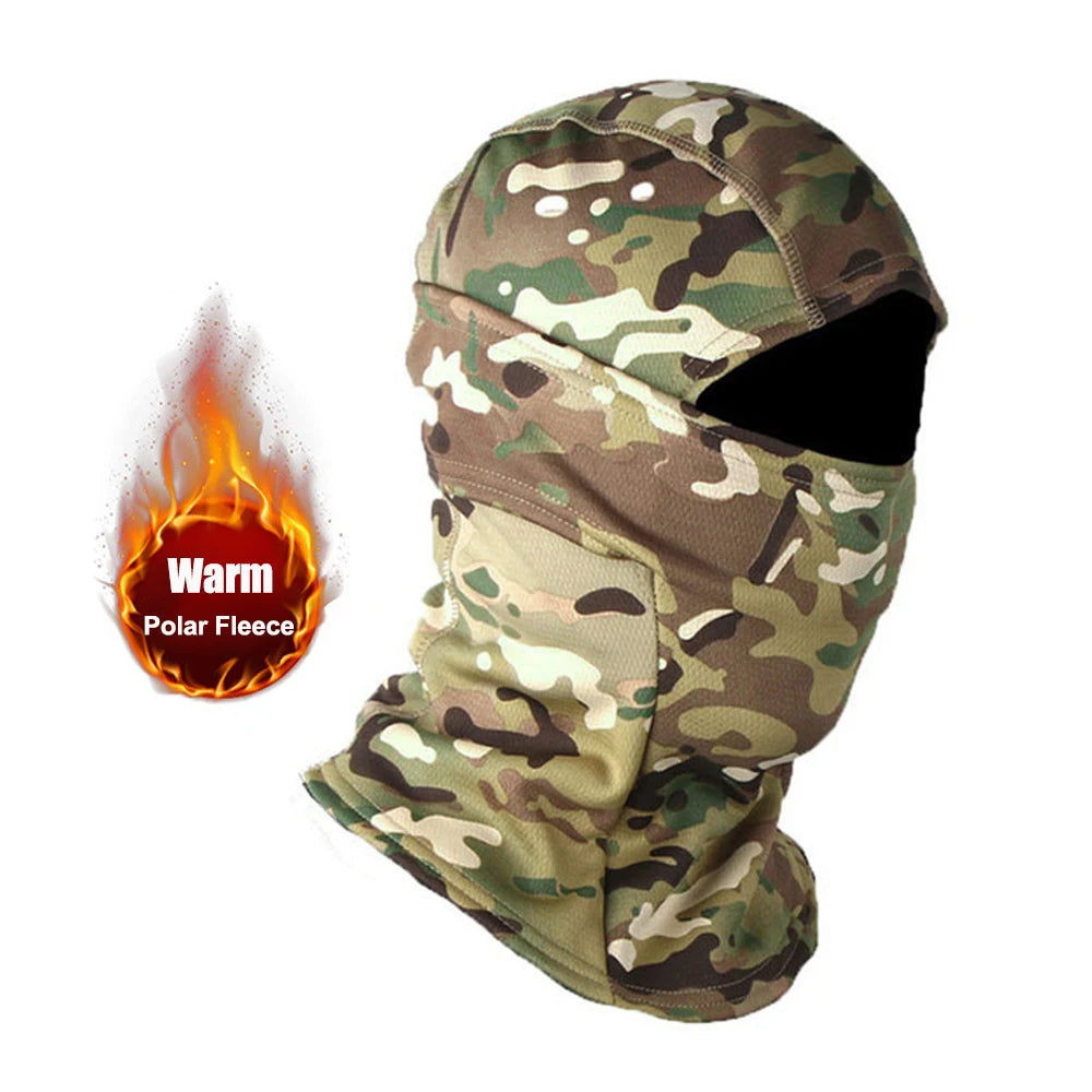 Winter Fleece Warm Camouflage Balaclava Outdoor Cold-proof Ski Cycling Full Face Mask Motorcycle Mask Helmet Lining