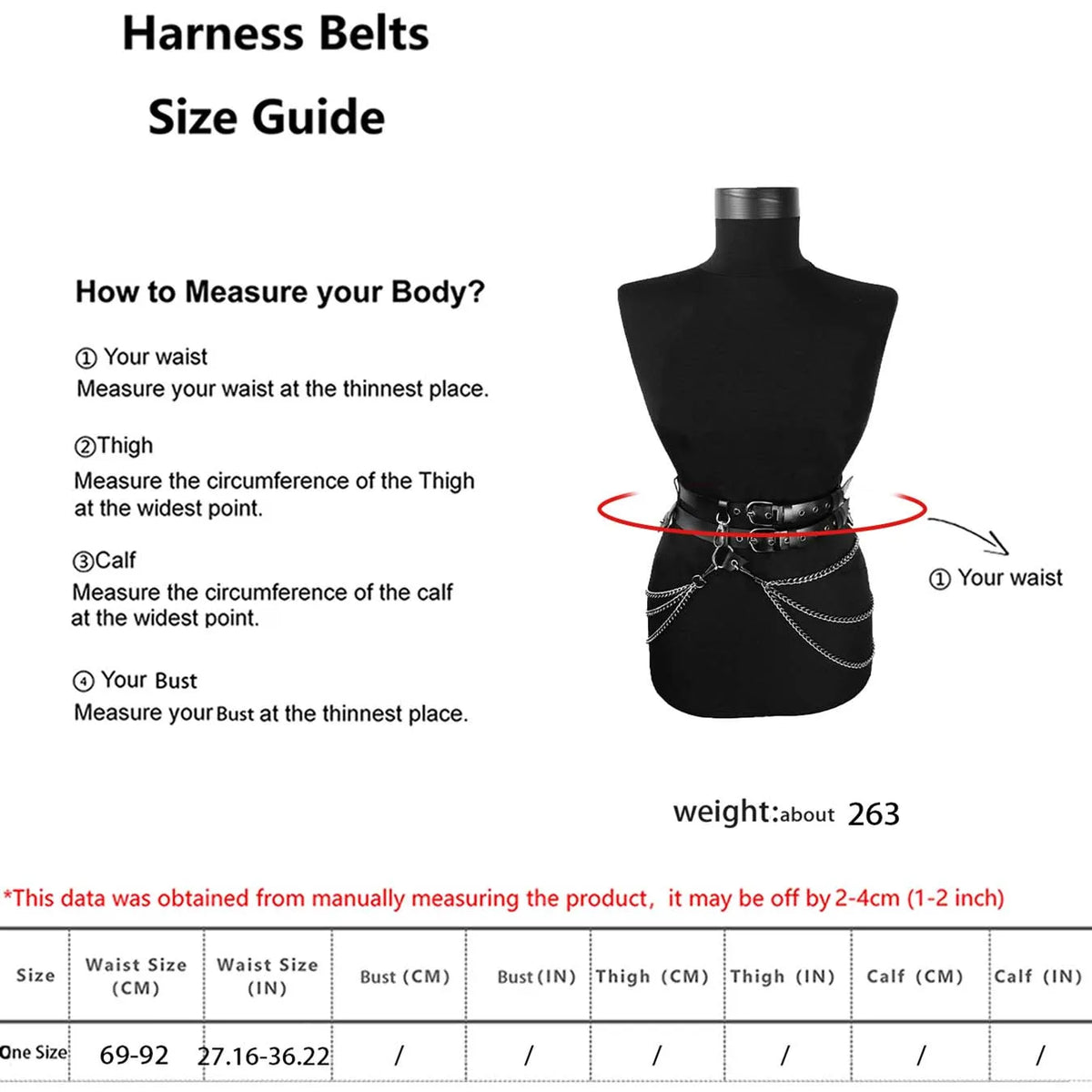 Harness PU Leather Women Punk Gothic Chain Tassel Waist Harness Adjustable Street Accessory For Daily Club Rave Party Outfit
