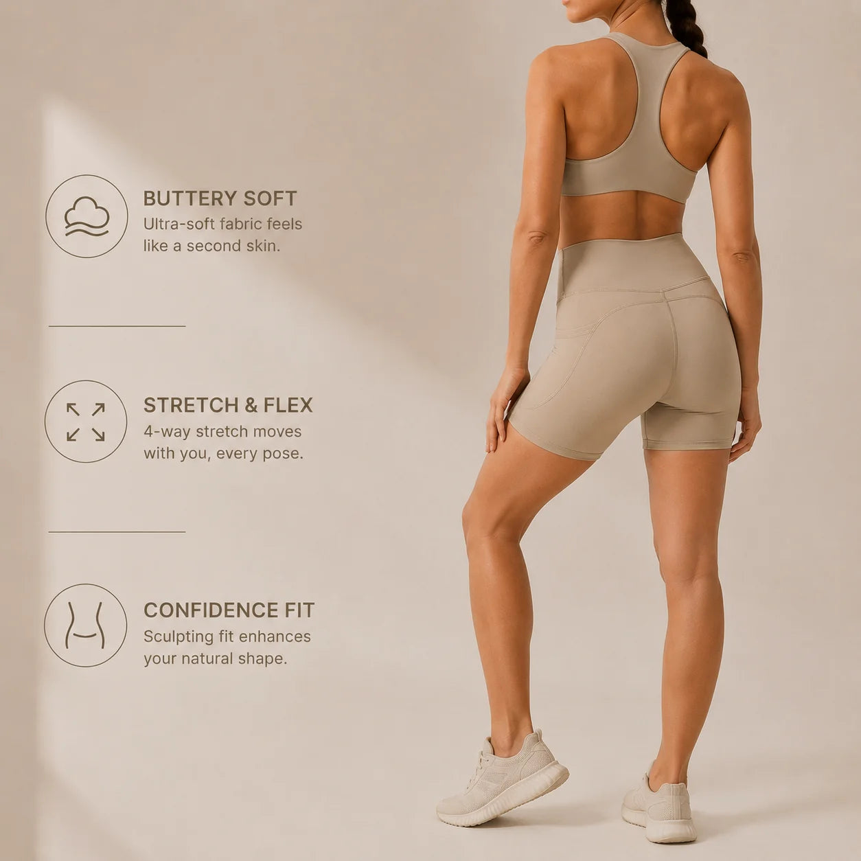 Hearuisavy Fitness Set 2Pcs Women Gym Sports Bra Running Sports Shorts With Pockets High Impact Breathable Racerback Yoga Tops