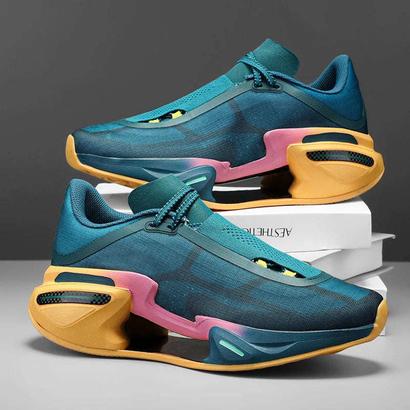 High Quality Men Basketball Shoes Comfortable Non Slip Shock-absorbing Sneakers Have Thick Soles Hollowed Out Fashion Runn Shoes