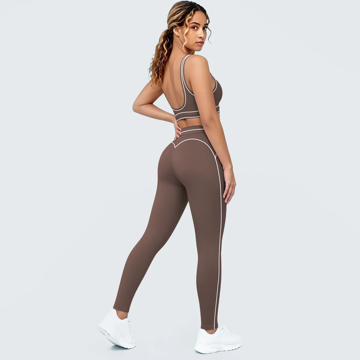 Women Fitness Yoga Sports Set Sexy Beautiful Back Yoga Bra Workout Top Summer Running Sports Bra High Waisted Push Up Yoga Pants