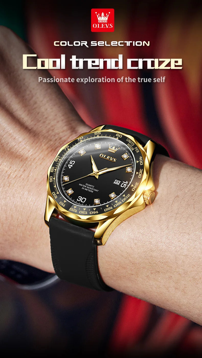 OLEVS 9988 Quartz Watch for Men Luxury Style Waterproof Stainless steel TOP Brand Classic Date Men's Watches Relógio Masculino