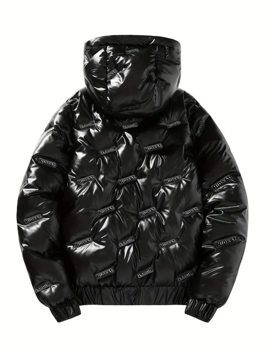 Men's Heavy-Duty Winter Jacket Cold Weather Outerwear with Full-Zip Closure Hooded Windproof Coat Men's Thermal Insulated Coat