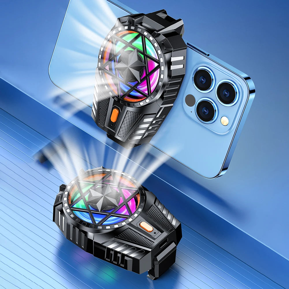 Mobile Phone Radiator Rechargeable Mobile Phone Game Cooler 3 Speed Adjustable Back-Clip Fan Radiator for Phone Tablet Phablet