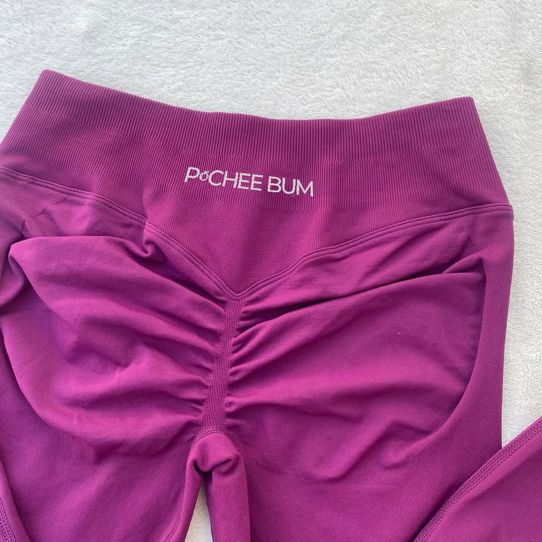 Bum Shaping Leggings Women Seamless Sports Yoga Pants Low Ribbed Band Gym clothes Fitness Workout Scrunch Butt Tight