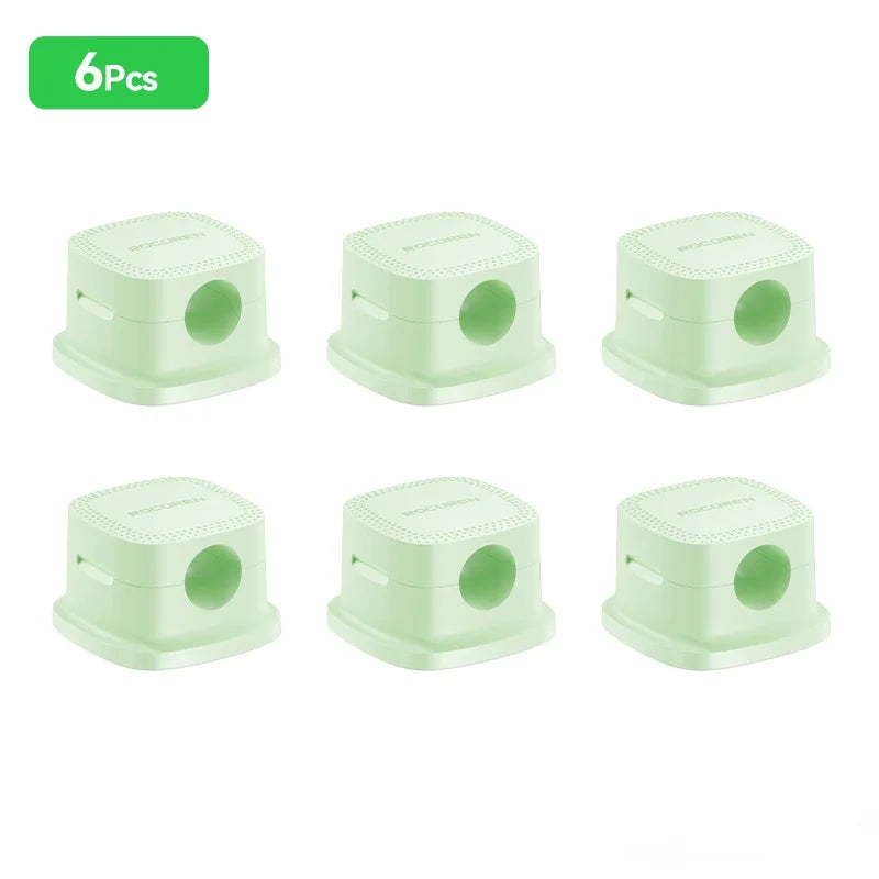 Rocoren Magnetic Cable Sorting Desktop Self Adhesive Cable Clamp Adjustable Cable Management Clamp for Earphone Cable Data Cable