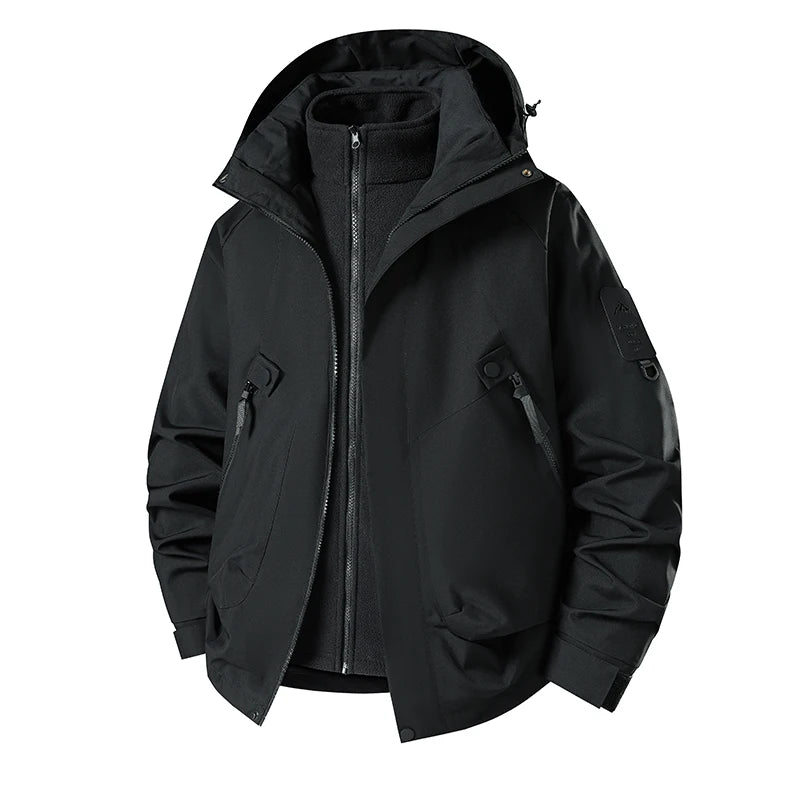 Unisex 3 In 1 Sports Jacket Autumn Winter Plush Warm Inner Lining Coat Men/Women Outdoor Breathable Comfortable Casual Outerwear