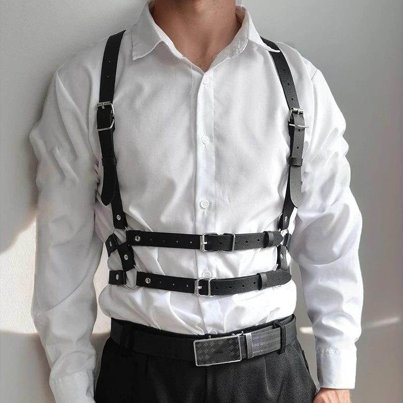 Harness For Men Strap Harness Belt Sexy Shoulder Bondage Chest Lingerie PU Leather Belt Erotic Clothing Exotic Accessories