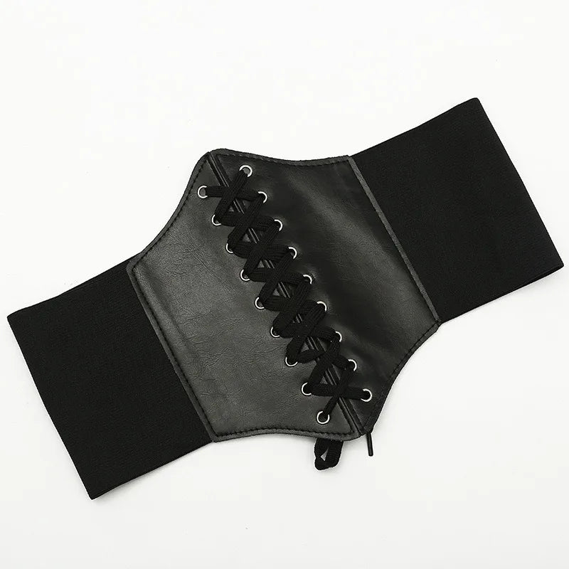 Women's Corset Body Shapewear Sexy Wide Leather Belt Cummerbunds Strap Belts for Women High Waist Slimming Corsets and Bustiers