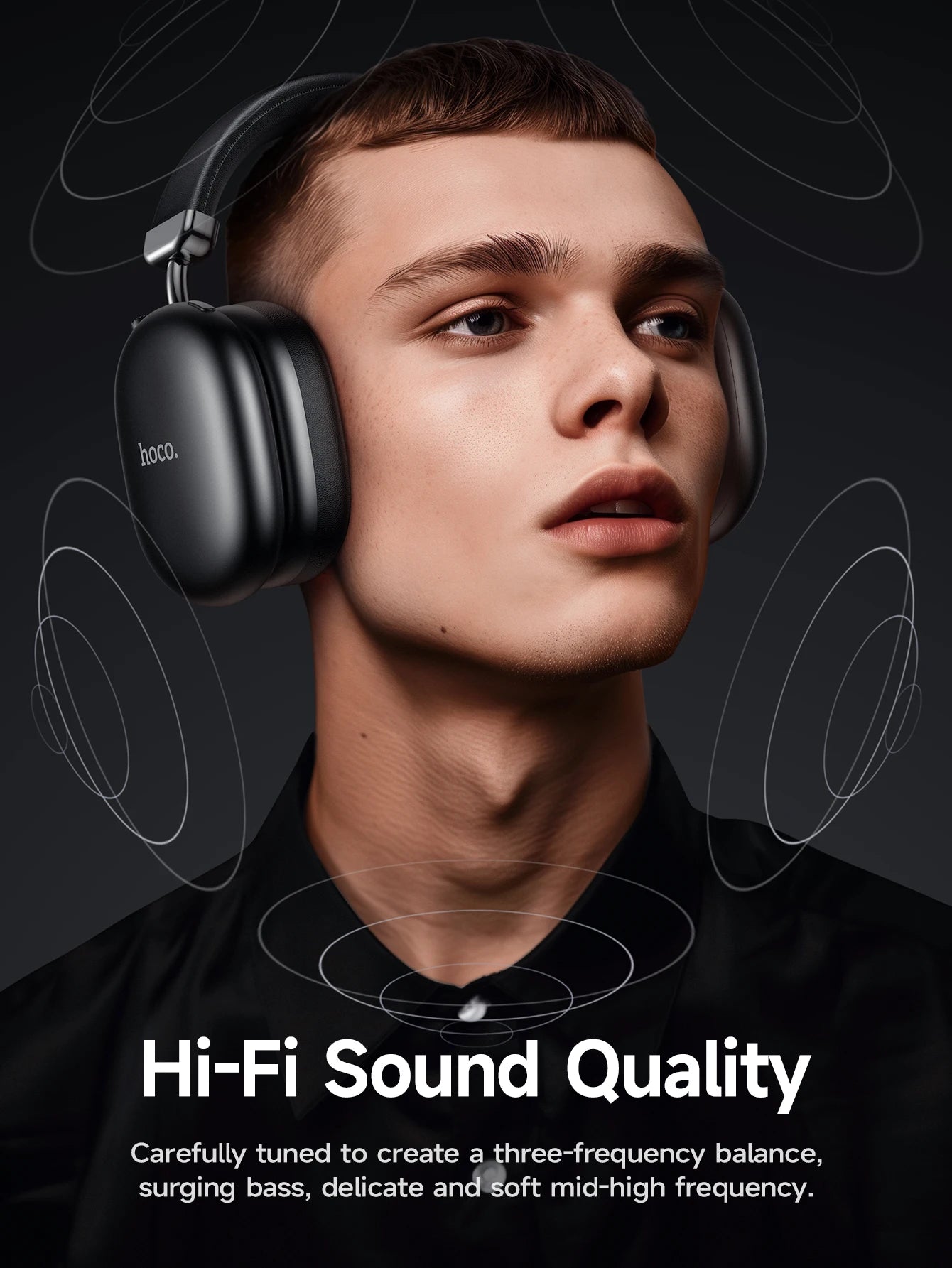 HOCO W35 Max ANC Noise Reduction Bluetooth Headphones Volume Control Over Ear Wireless Headsets 90H Use Time Earphones Universal