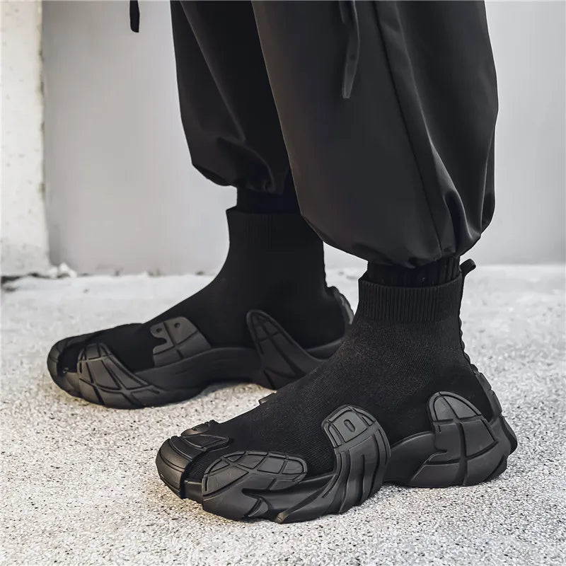 Outdoor Winter Men Casual Boots Designer Soft Sneakers Breathbale Men‘s Socks Shoes Slip-On Flat Lightweight Walking Sport Shoes