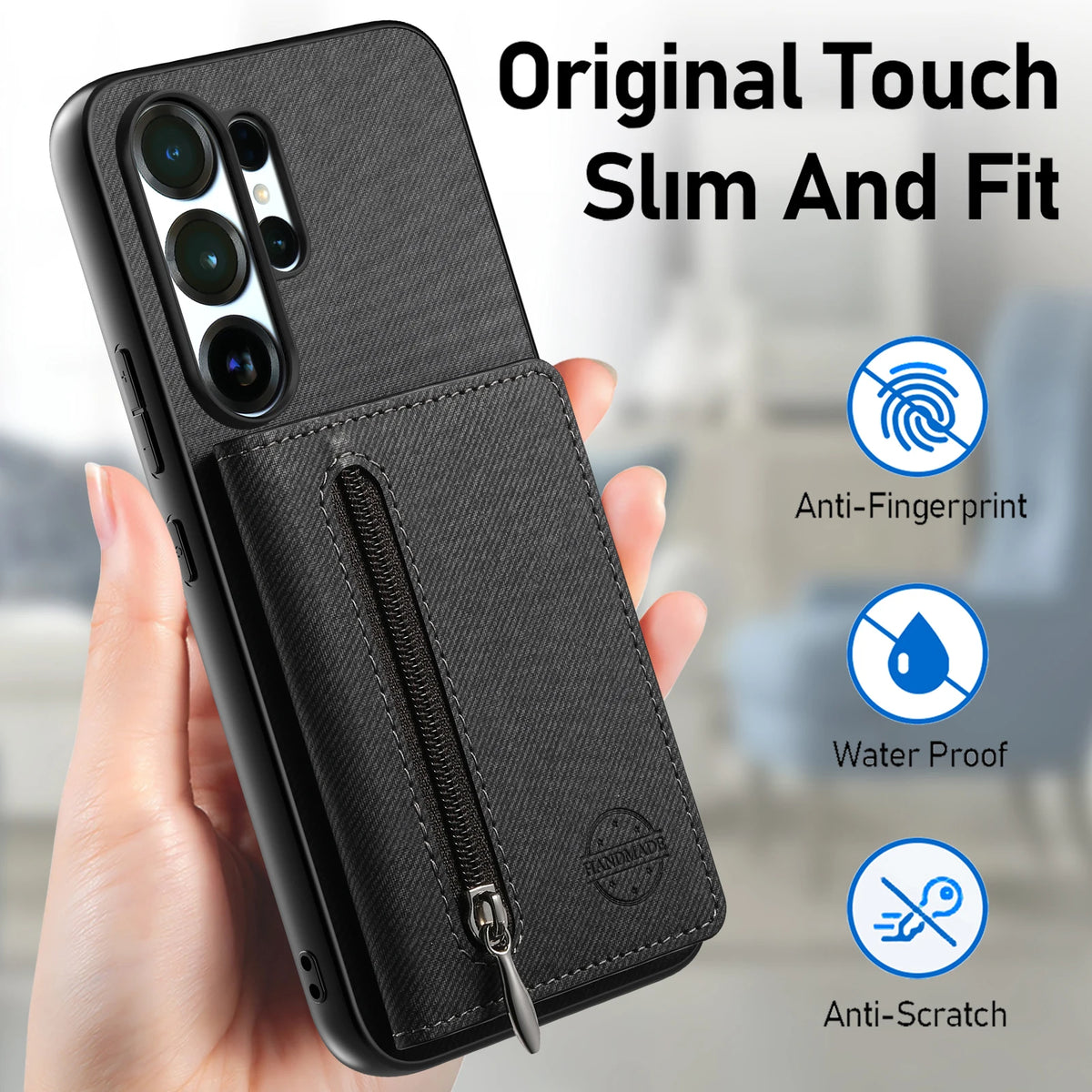 Zipper Cards Wallet Leather Phone Case For Samsung Galaxy S26 S24 S23 S22 Ultra Plus S23 S26 S25FE Purse Card Holder Stand Cover