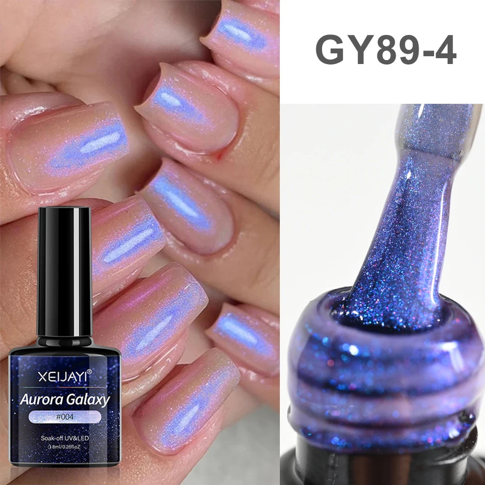 10ml/jar Moonlight White Magnetic Laser Gel Nail Polish Reflective Glitter Cat Eye Gel Semi-permanent UV Magnetic Venalisa GY