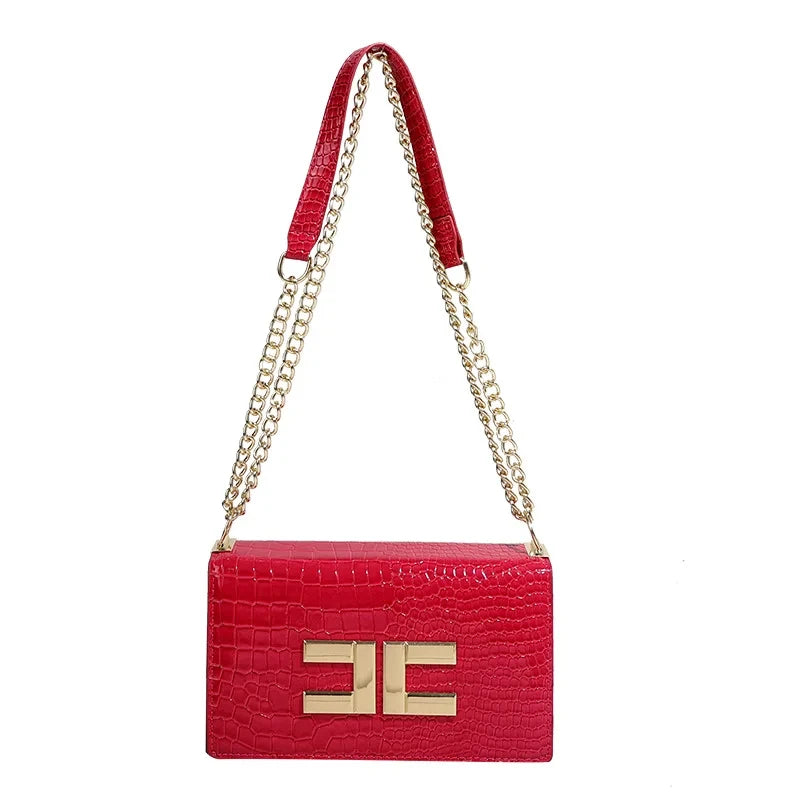 Luxury Designer Bags Women Handbag Fashion Simple Commute Small Square Bag Vintage Alligator Pattern Flap Shoulder Crossbody Bag