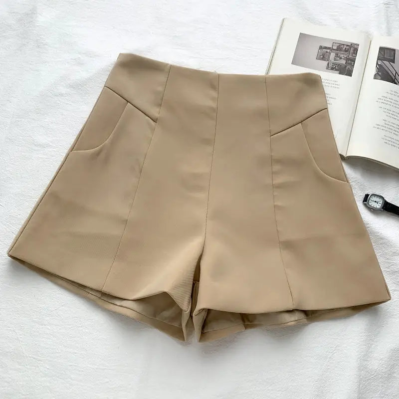 Summer Fashion High Quality Suit Shorts Women Elegant Slim Fit Black Shorts Female Basic All Match Streetwear Bottoms 2025 New