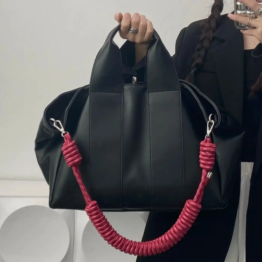 Tote Bag Women Braided Rope Shoulder Strap Nylon Fashion Simple Office Lady Shoulder Bag Handbag Euro-America Style