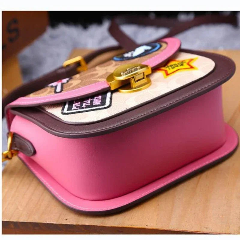 Badge Women  New European and American Fashion Printed Hand Bag Small Square Retro Everything Single Shoulder Crossbody Tide
