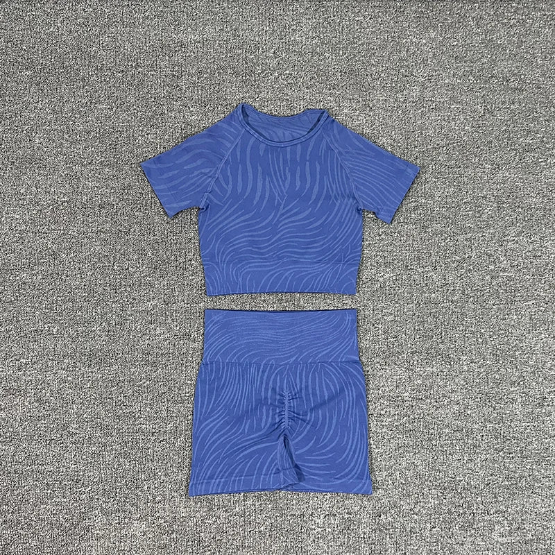 Sports Set Women Shorts Fitness Tights Seamless Yoga Set Crop Top Running Stretch High Waist Leggings Gym Sets Womens Outfits