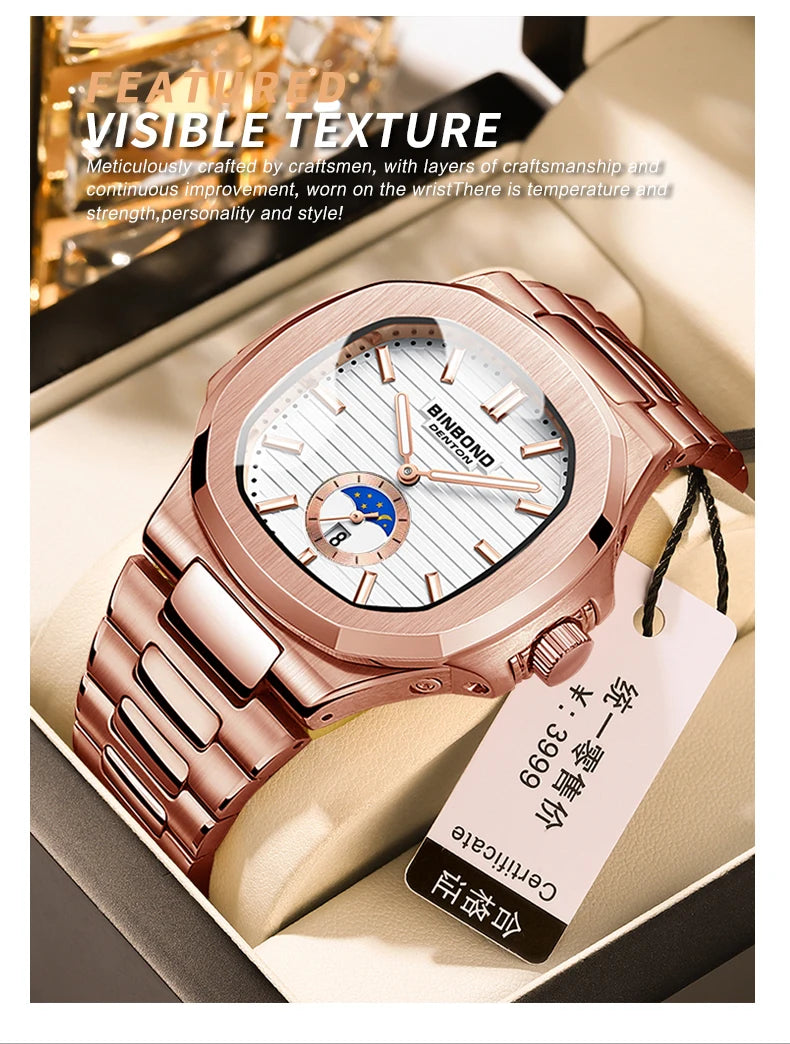 BINBOND New Casual Business Clock Men Luxury Quartz Watch Luminous Waterproof Date Fashion Quartz Wrist watches Relógio Homem