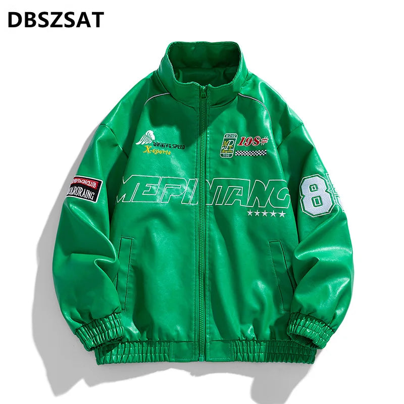 Leather Jacket Men Winter 2025 Motorcycle PU Leather Jacket Mens Stand Collar Casual Windbreaker Ropa De Hombre Slim Coat 7XL