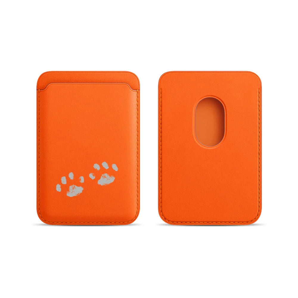 Cute Paw Bean Leather Card Wallet Cover Phone Card Holder Magnetic Case Suitable For all iPhone for Magsafe Card  Phone Back Bag