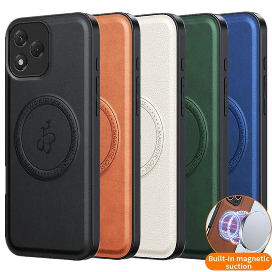PU Leather Wireless Charging Magnetic Case for Honor 400 Lite 400 Pro 5G Protective Cover Hard Back Shell Coque