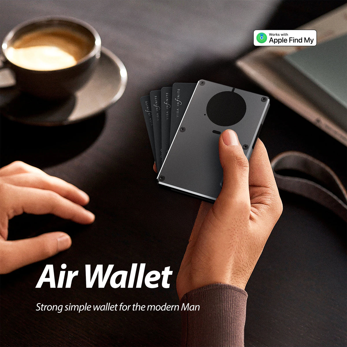 Wallet With Built In Airtag Chip, Rfid Blocking Credit Card Holder, Slim Wallet For Men, Compatible With Apple Find My ios Only