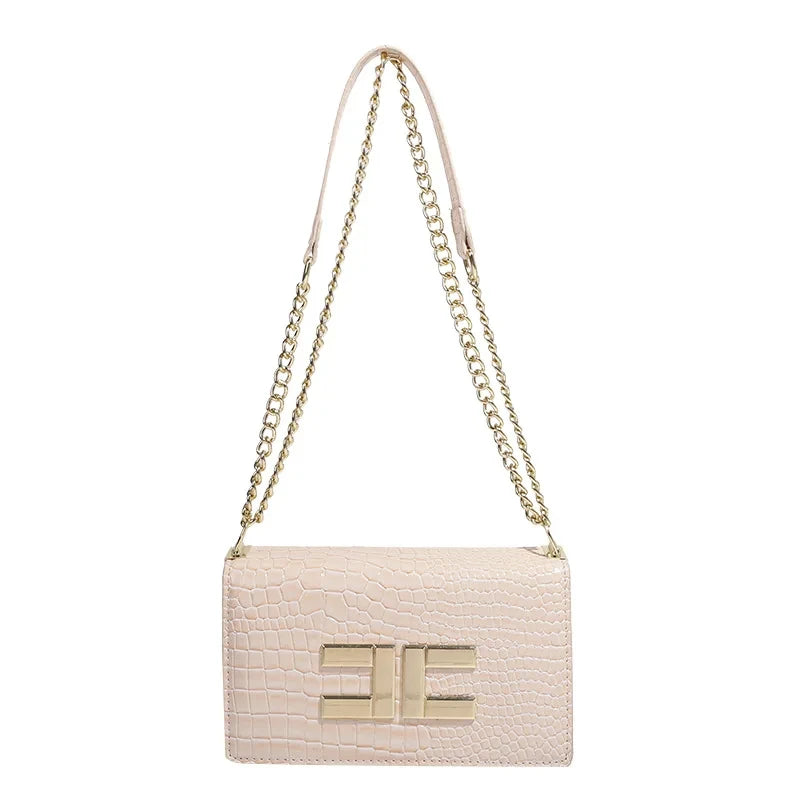 Luxury Designer Bags Women Handbag Fashion Simple Commute Small Square Bag Vintage Alligator Pattern Flap Shoulder Crossbody Bag