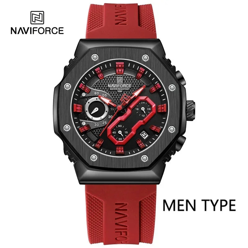 NAVIFORCE Original Men Watch Quartz Top Brand Luxury Digital Male Clock Military Business Sport Women Lady Lover Wristwatch 8035