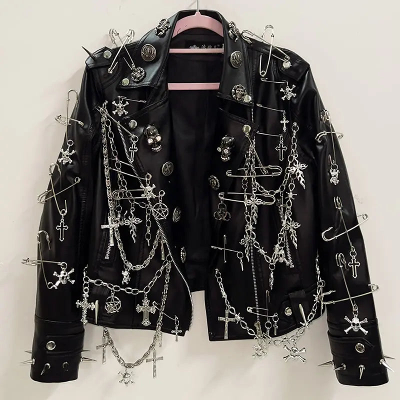 vintage Jacket Punk Jacket y2k   Jacket y2k fashion Gothic Jacket harajuku fashion Cross Jacket Skull  Jacket  gothic clothes