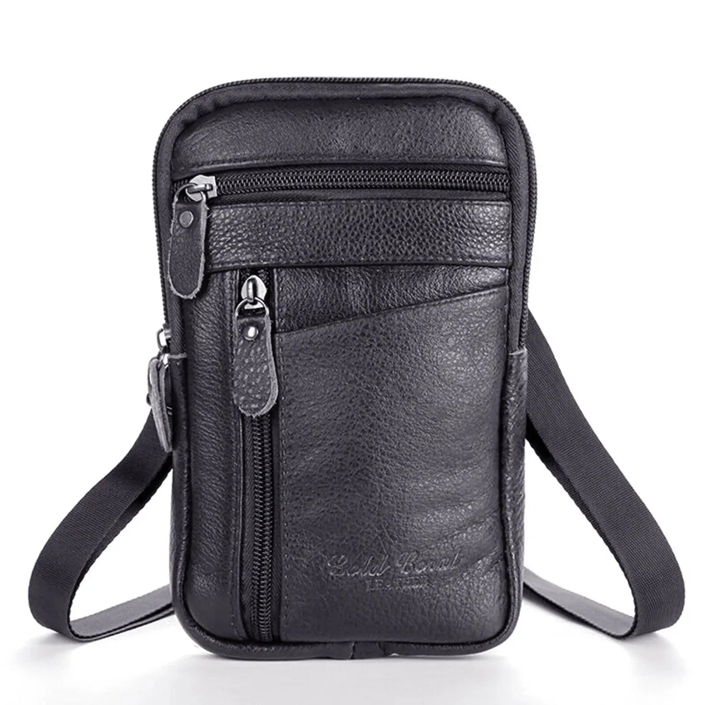 Men'S Shoulder Bag Multi-Function Leather Messenger Bag Casual Crossbody Bags High Quality Male Purse Phone Men'S Chest Pack