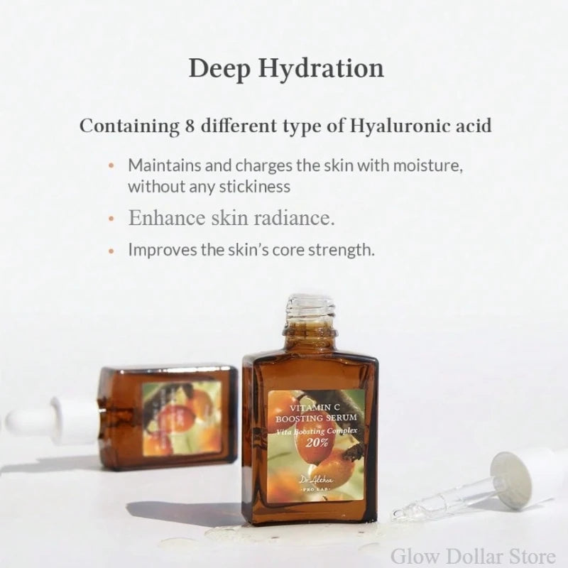 Facial Essence Vitamin Boosting Serum,Soothing Deep Hydration, Brightening Gentle Vitamin C Serum 30ml Korean Skin Care Products