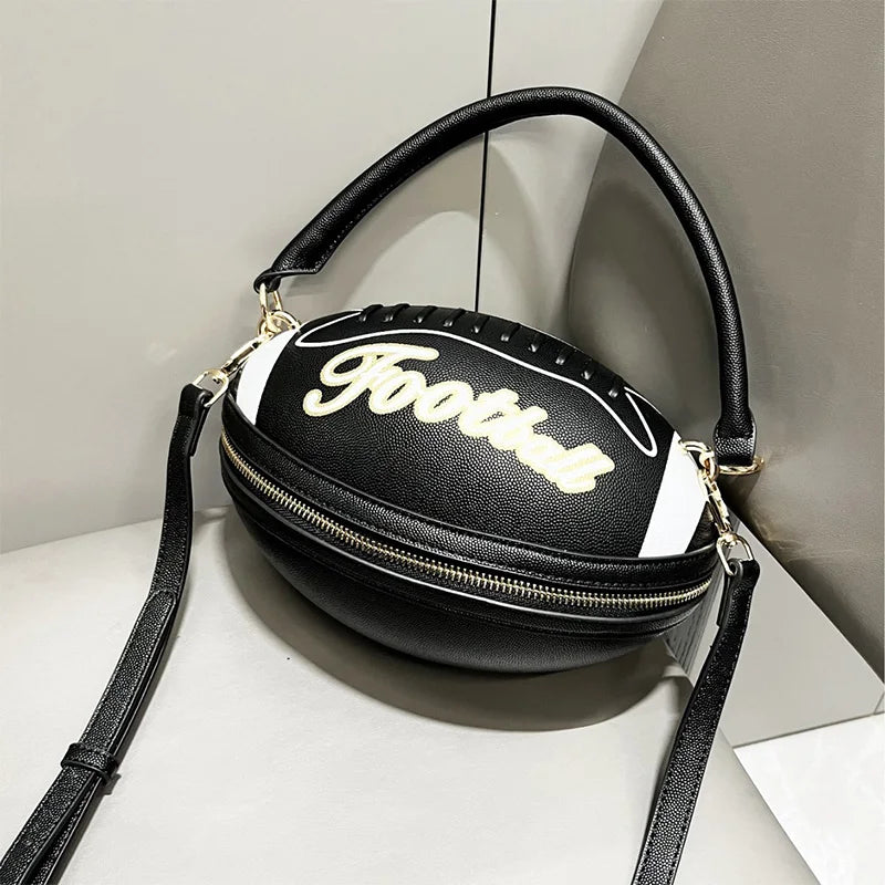 Football-shaped Messenger Bag Creative Niche Interesting Fashionable Versatile Suitable Commit Party Can Single-shoulder Handbag