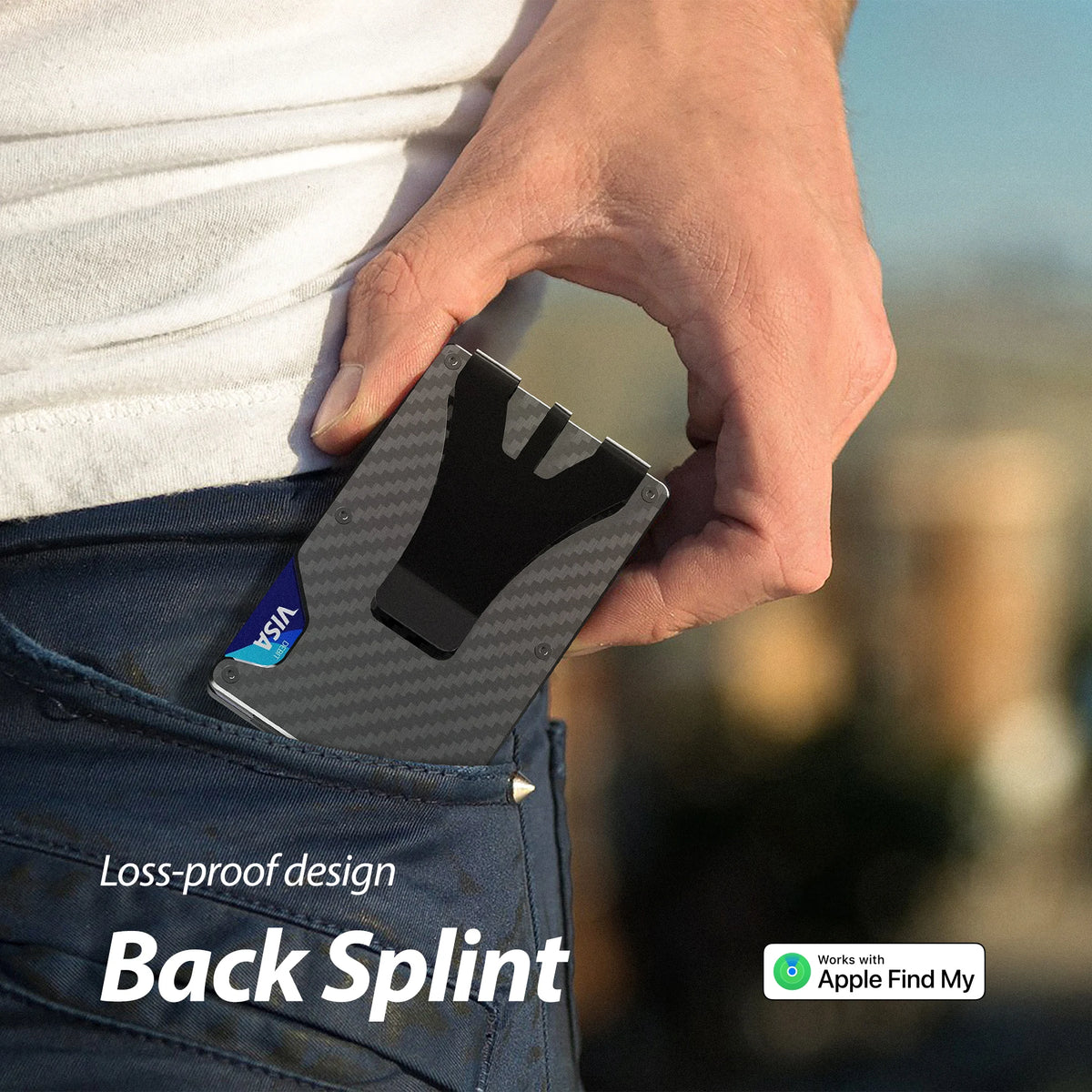 Wallet With Built In Airtag Chip, Rfid Blocking Credit Card Holder, Slim Wallet For Men, Compatible With Apple Find My ios Only