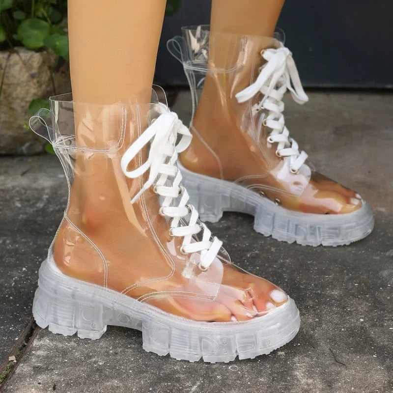 2025 New Sexy Transparent Comfortable Casual Fashion Women's Shoes Increased Wear-Resistant Winter Boots Chaussure Femme