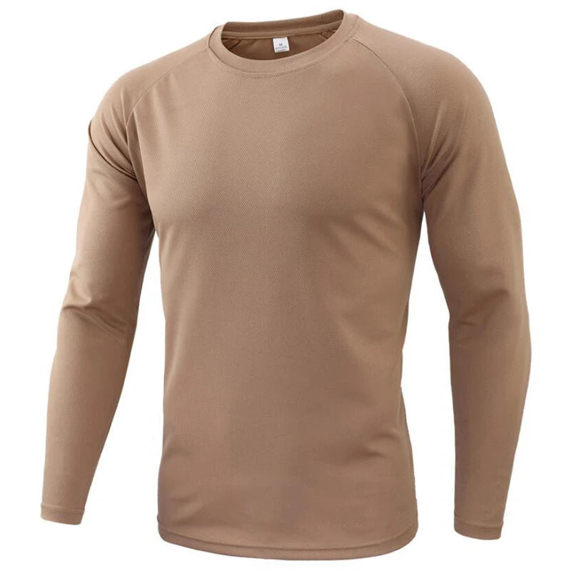 New Long Sleeve T shirts Men Outdoor Tactical Training Camouflage T-shirt Quick Dry Camo Tshirt Hunting Hiking Camping Tee Shirt