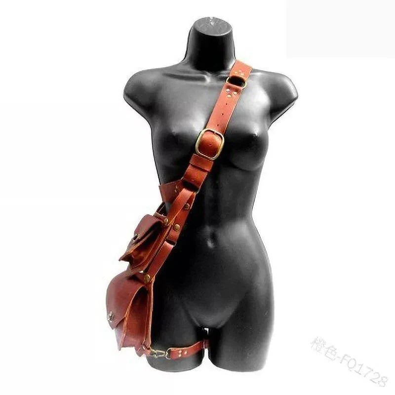 Medieval Renaissance Shoulder Belt Bag Viking Knight Pirate Cosplay Accessory Leather Satchel Sport Outdoor Pocket Phone Pouch