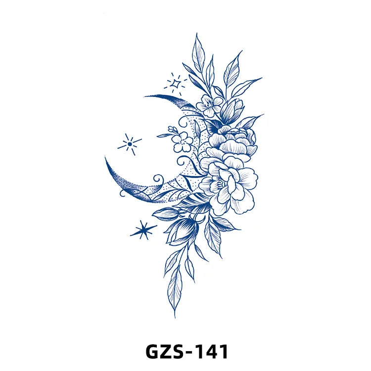 New Herbal Juice Tattoo Cute Flower Small Fresh Flower Semi Permanent Ins Temporary Tattoos Sticker size: 70*120mm