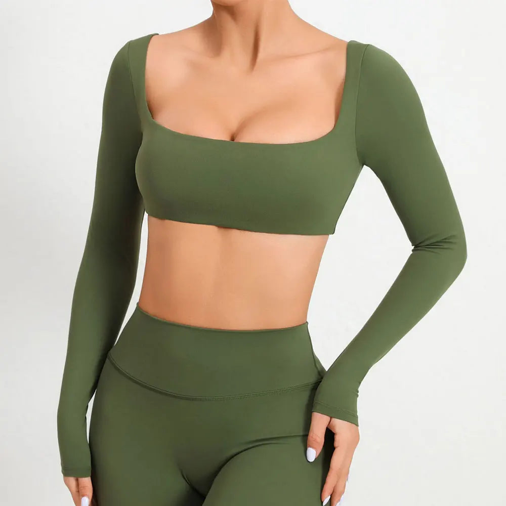 Sexy Fitness Long Sleeve Yoga Clothes Backless Gym Top Women Breathable Sports Crop Yop Shirts Quick Dry Sportswear Women Top
