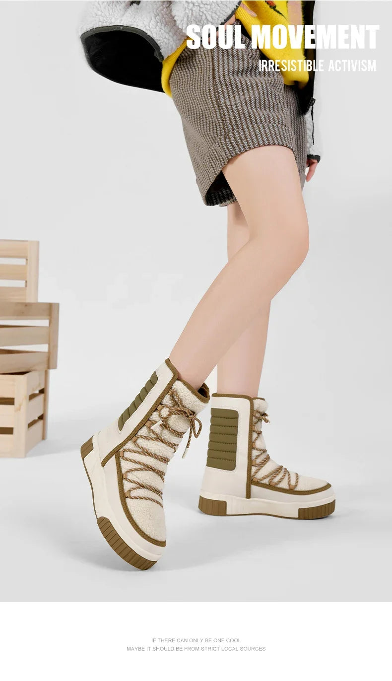 XIANG GUAN Outdoor Kältebeständige WanderschuheTurnschuhe Winter Damen Schneestiefel wasserdichte Bergschuhe Camping Casual Sneakers