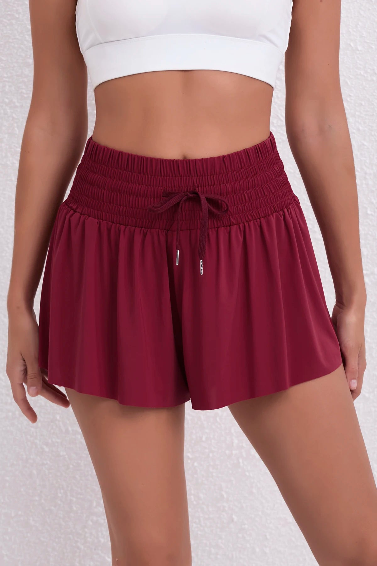 Running, tennis, pocket sports shorts, high-waisted women's shorts, anti-upward exposure pants
