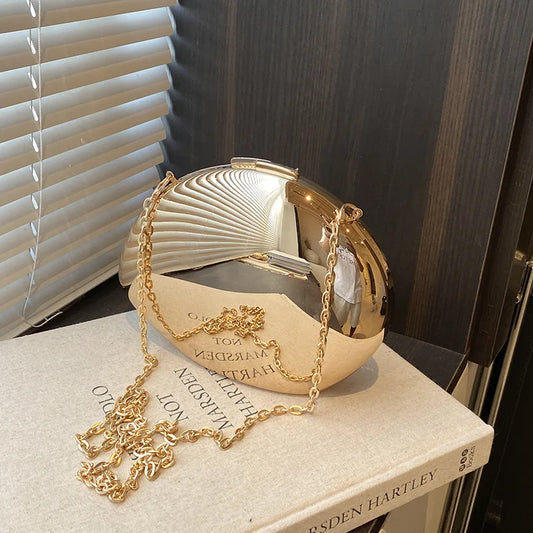 Golden Acrylic Women Hobo Bags Luxury Designer Clear Beach Handbags Dinner Party Wedding Round Top Handle Evening Clutch Purse