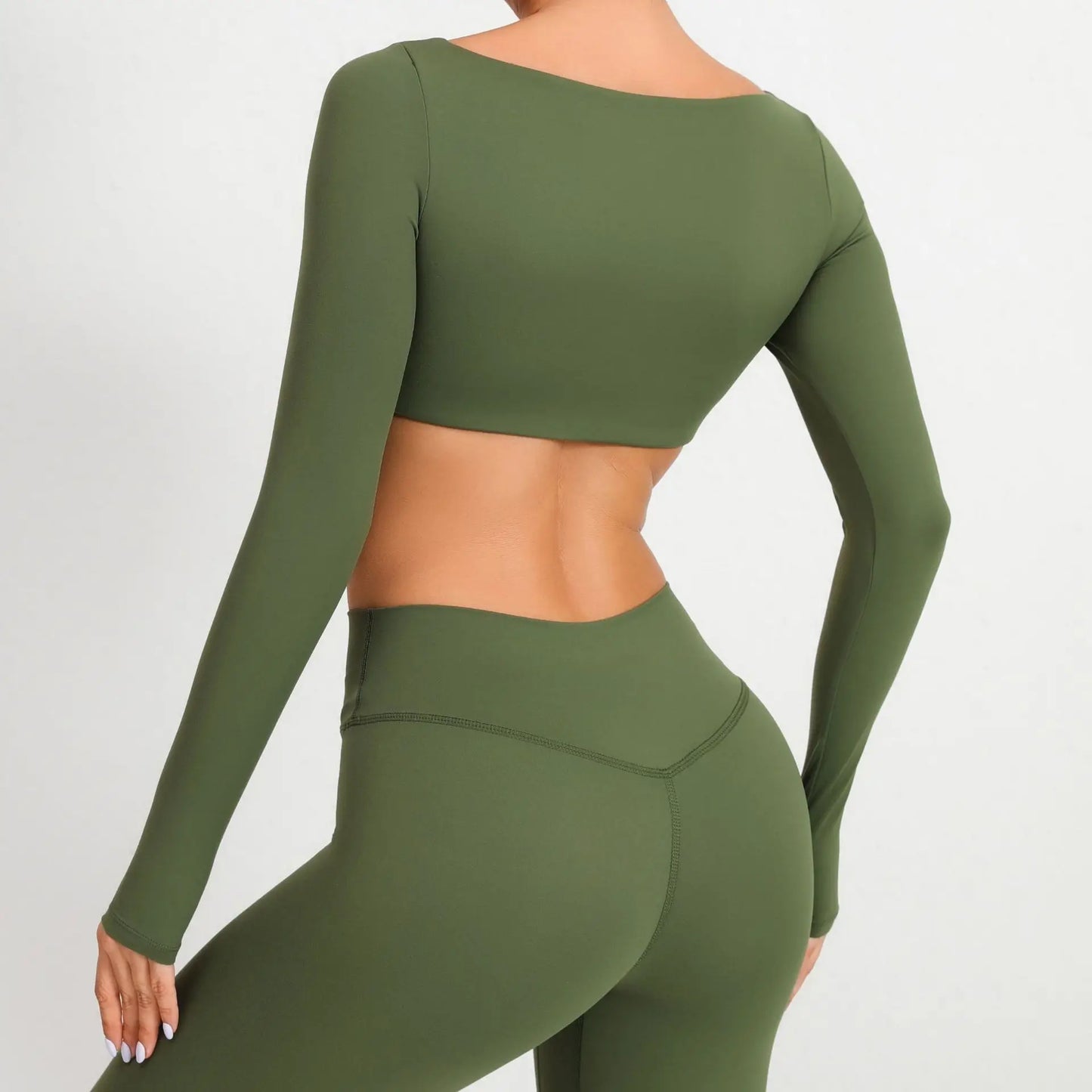 Sexy Fitness Long Sleeve Yoga Clothes Backless Gym Top Women Breathable Sports Crop Yop Shirts Quick Dry Sportswear Women Top