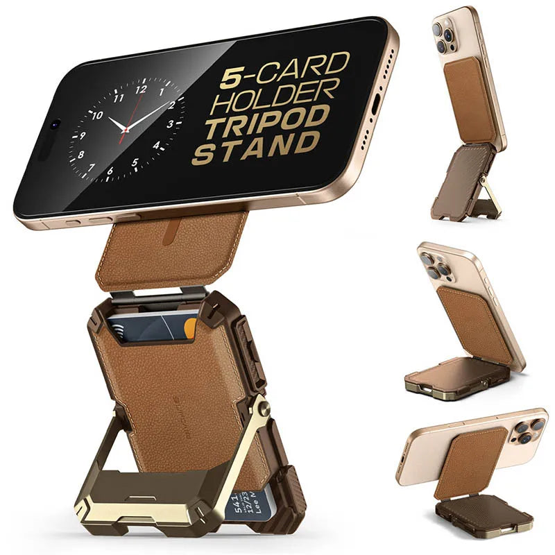 Magnetic Tripod Phone Stand Credit Card Holder for iPhone 16/15/14/13/12 SUPCASE Adjustable Phone Stand Compatible with MagSafe