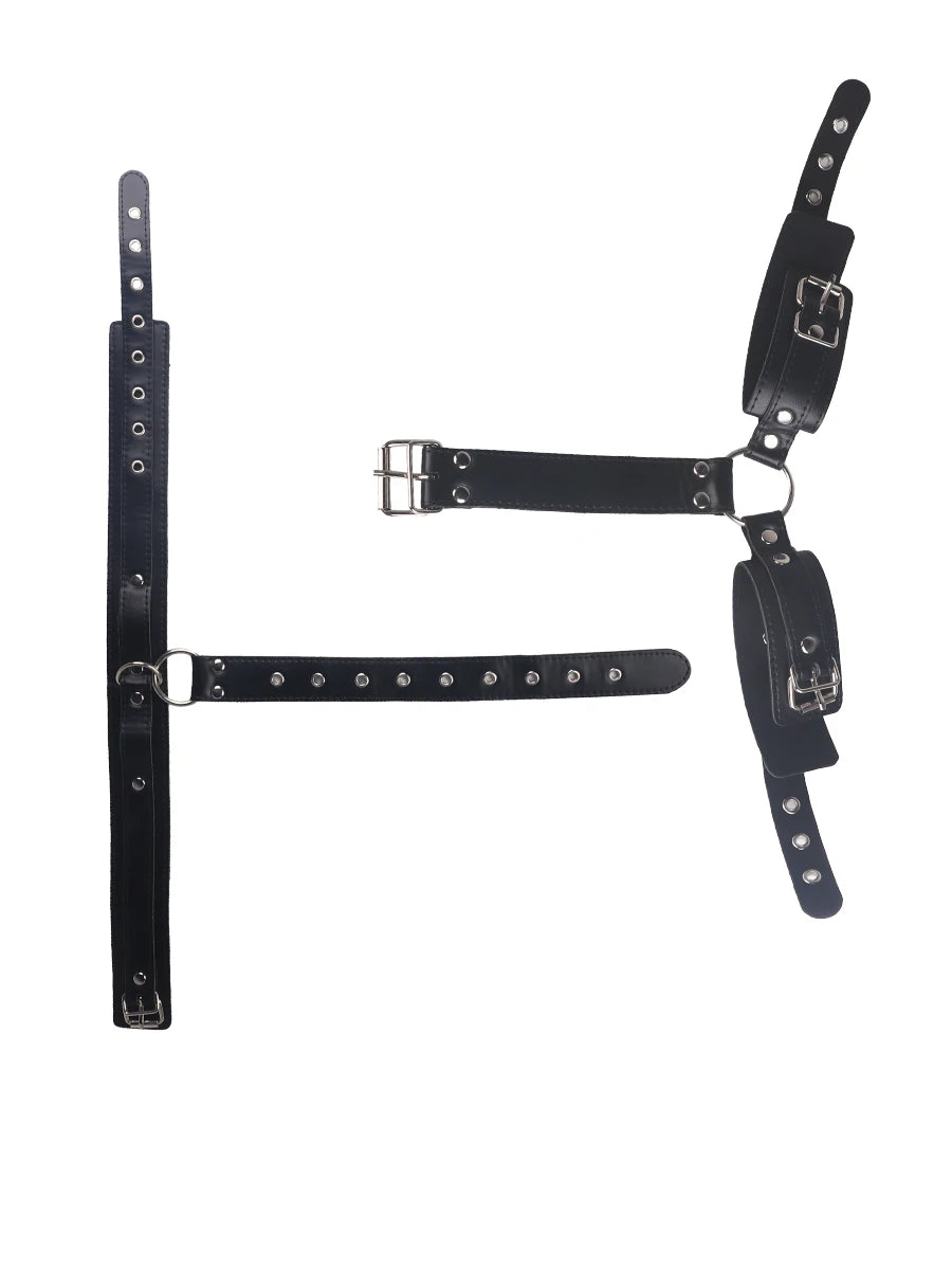 Neck to Wrist Restraints Kit Sexy Women B*SM Fetish Behind Back Handcuffs Collar Adjustable Bondage Set Couple SM Sex Game Tool