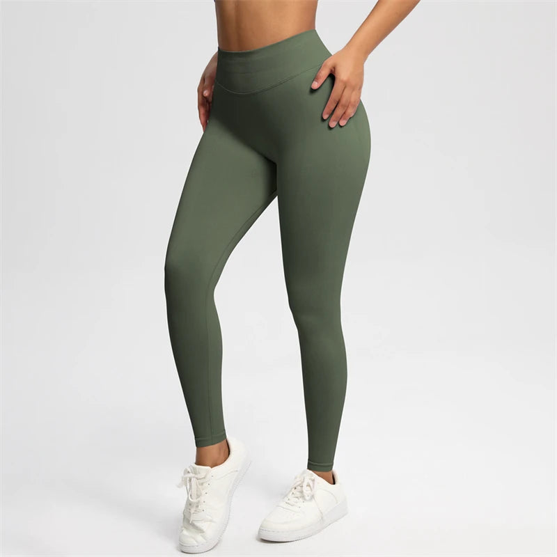 Bum Shaping Leggings Women Seamless Sports Yoga Pants Low Ribbed Band Gym clothes Fitness Workout Scrunch Butt Tight