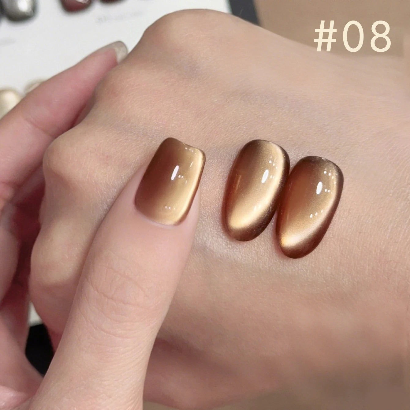 12ML 1-21pcs Autumn Nails Toe Selling Whitening Glass Bead Cat Eye Gel Nail Polish Black Nails Nail Art Grey Cat Eye Nail Glue