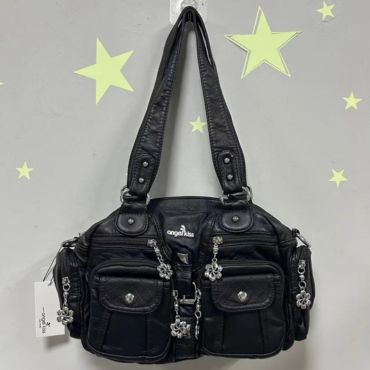 Angel kiss Women Handbags Fashion Satchel PU Shoulder Bag Top-handle Handbag Dumpling Pack Gifts Shoulder Bags Phone Money Pack