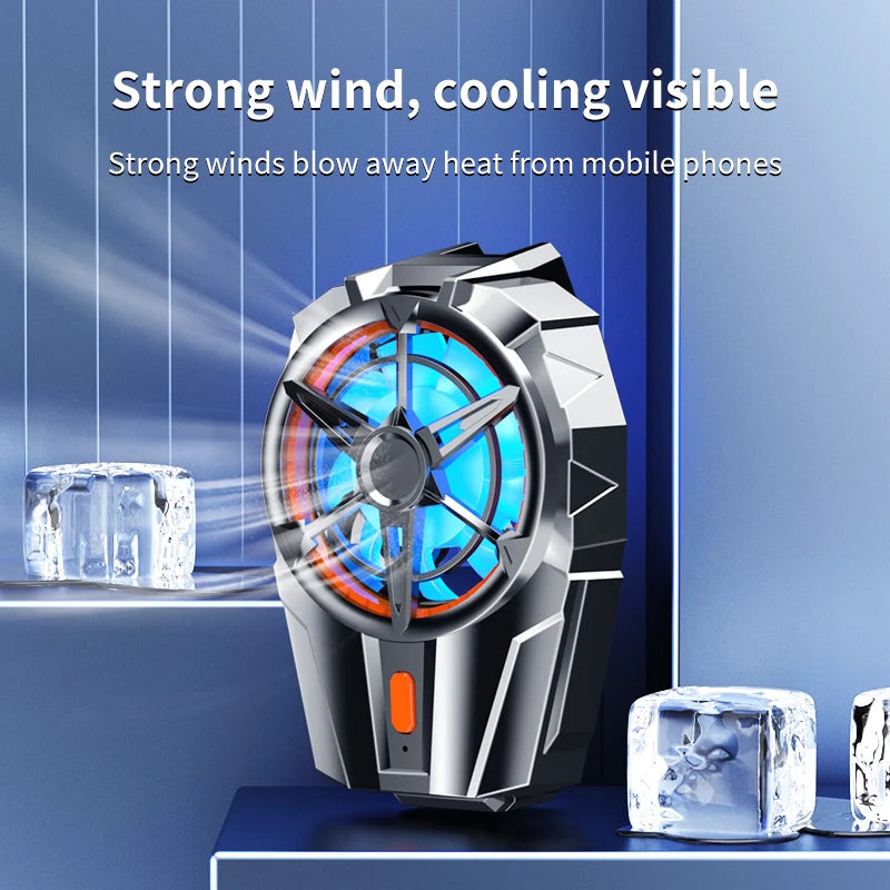 X52 Cooling Fans Mobile Phone Game Cooler USB Rechargeable Silent Cooler 3 Speed Adjustable Fans Gaming Radiator for Android IOS